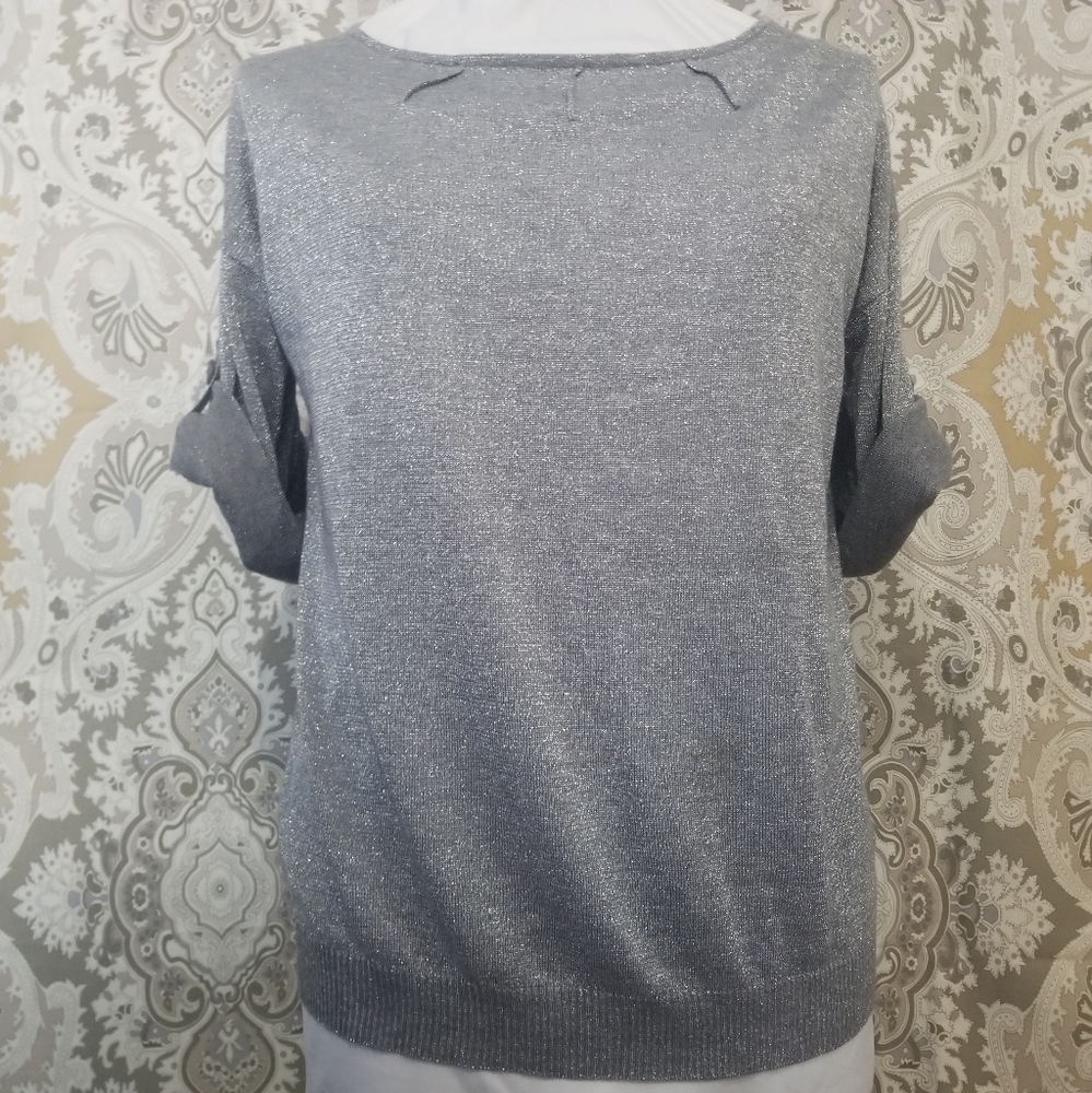 Lady's Metallic Silver Sweater